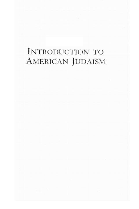 Cover image for book Introduction to American Judaism