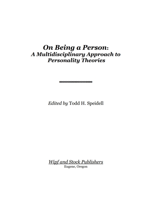 Cover image for book On Being a Person