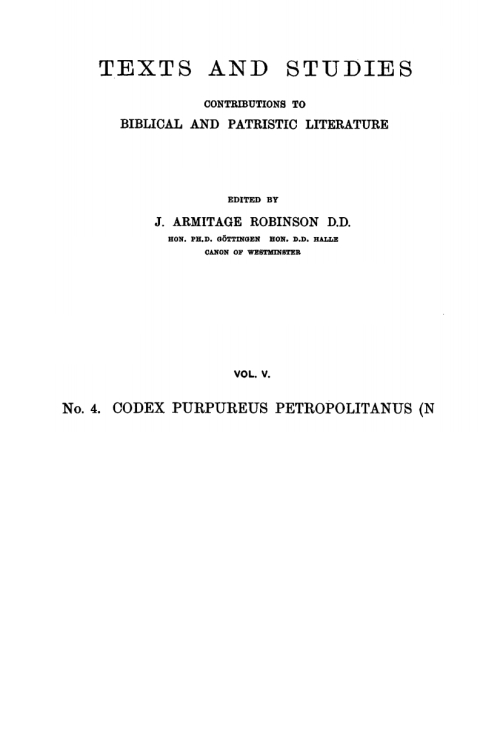 Cover image for book Codex Purpureus Petropolitanus