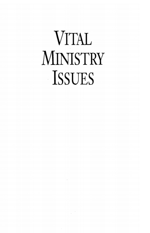 Cover image for book Vital Ministry Issues