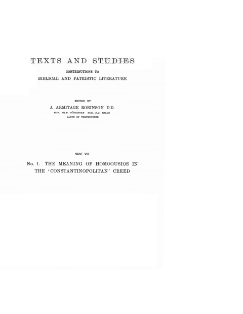 Cover image for book The Meaning of Homoousios in the 'Constantinopolitan' Creed