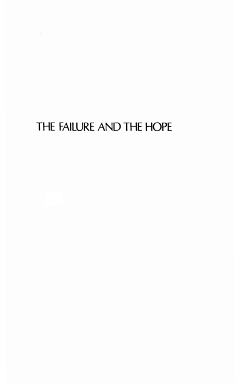 Cover image for book The Failure and the Hope