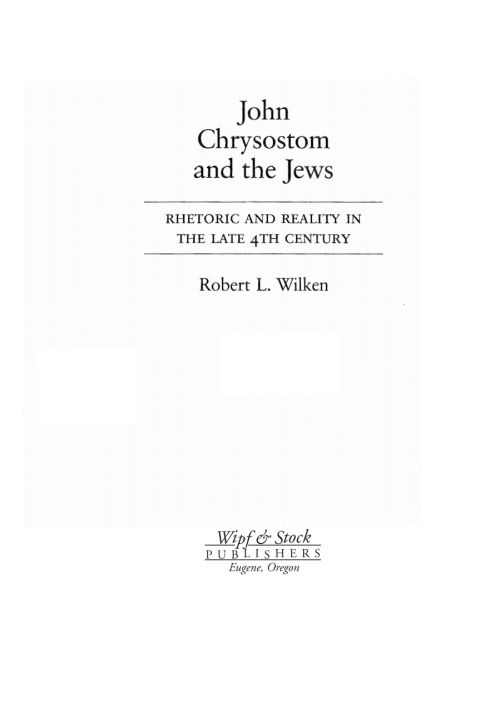 Cover image for book John Chrysostom and the Jews