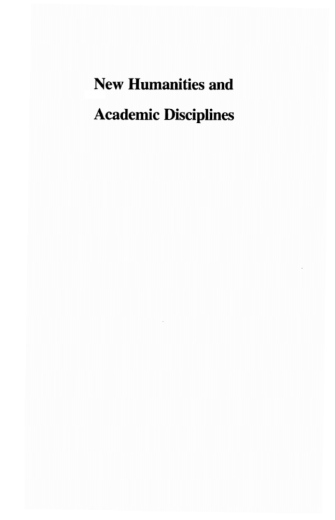 Cover image for book New Humanities and Academic Disciplines