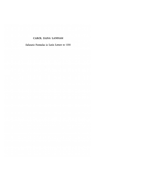 Cover image for book Salutatio Formulas in Latin Letters to 1200