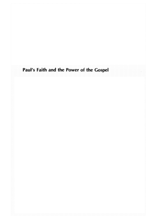 Cover image for book Paul's Faith and the Power of the Gospel