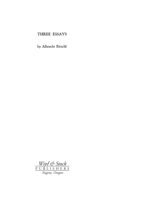 Cover image for book Three Essays