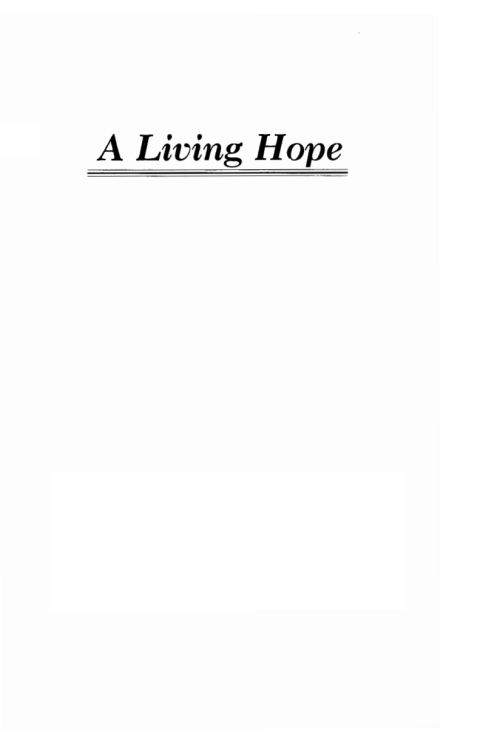 Cover image for book A Living Hope
