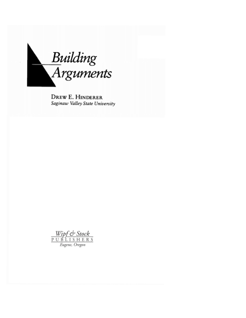 Cover image for book Building Arguments