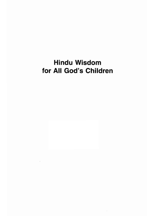 Cover image for book Hindu Wisdom for All God's Children