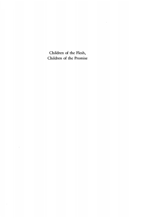 Cover image for book Children of the Flesh, Children of the Promise