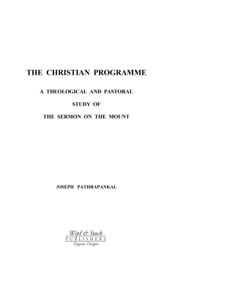 Cover image for book The Christian Programme