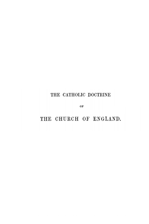 Cover image for book The Catholic Doctrine of the Church of England