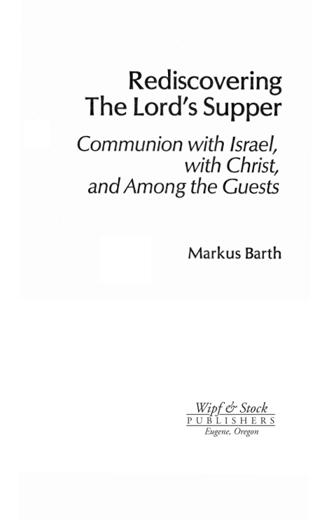 Cover image for book Rediscovering the Lord's Supper