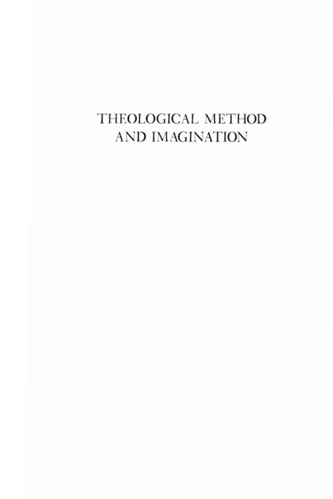 Cover image for book Theological Method and Imagination