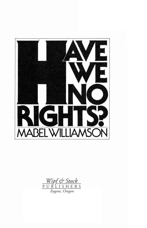 Cover image for book Have We No Rights?