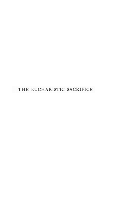 Cover image for book The Eucharistic Sacrifice