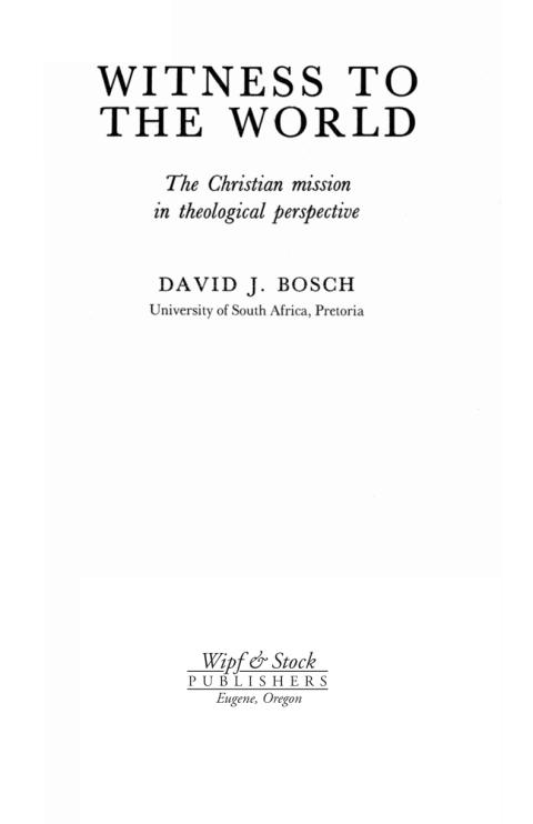 Cover image for book Witness To The World