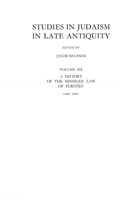 Cover image for book A History of the Mishnaic Law of Purities, Part 2