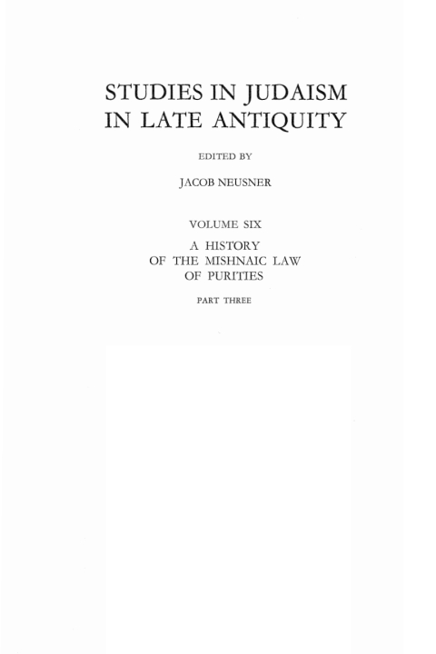 Cover image for book A History of the Mishnaic Law of Purities, Part 3