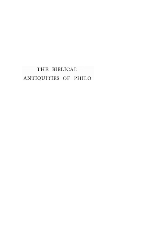 Cover image for book The Biblical Antiquities of Philo