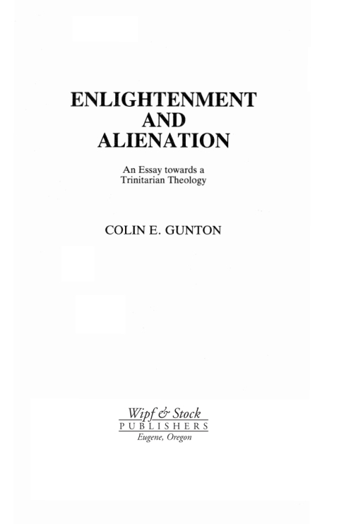 Cover image for book Enlightenment & Alienation