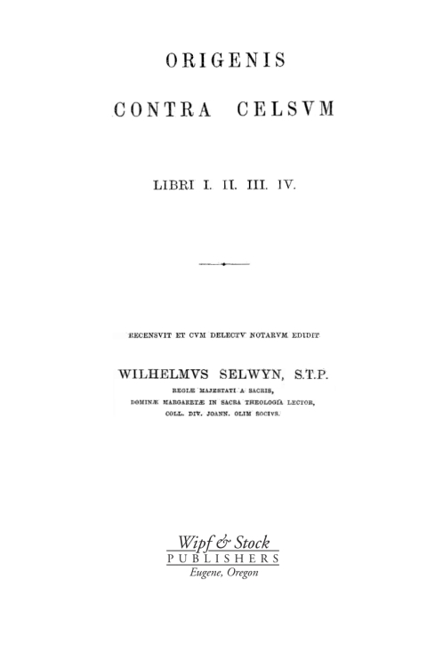 Cover image for book Origen's Contra Celsum