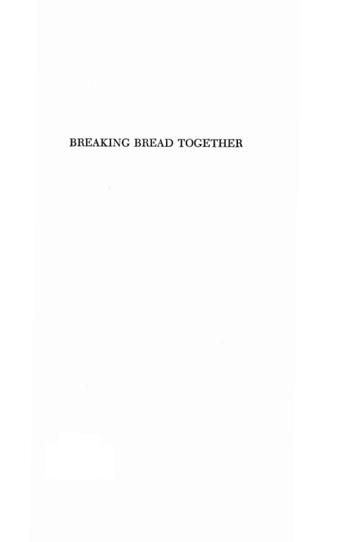 Cover image for book Breaking Bread Together