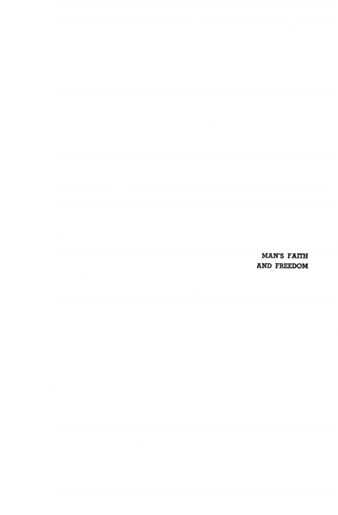 Cover image for book Man's Faith and Freedom