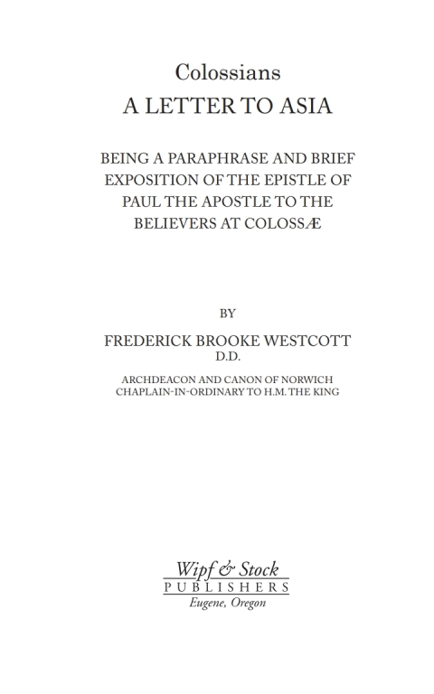 Cover image for book Colossians