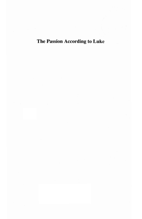 Cover image for book The Passion According to Luke
