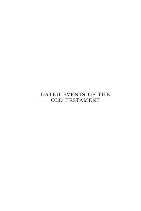 Cover image for book The Dated Events of the Old Testament