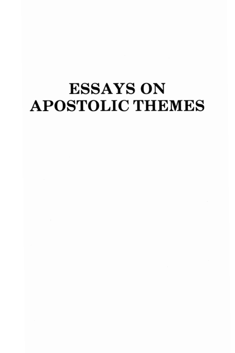 Cover image for book Essays on Apostolic Themes