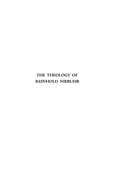 Cover image for book The Theology of Reinhold Niebuhr