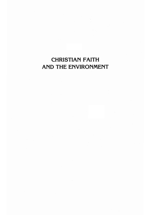 Cover image for book Christian Faith and the Environment