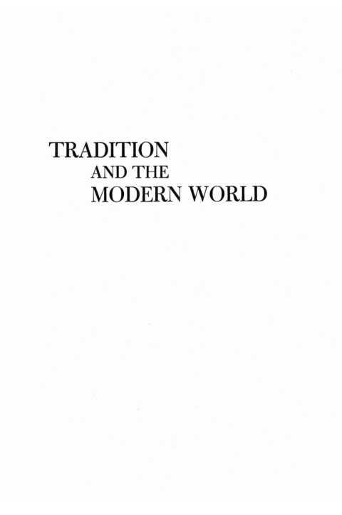 Cover image for book Tradition and the Modern World