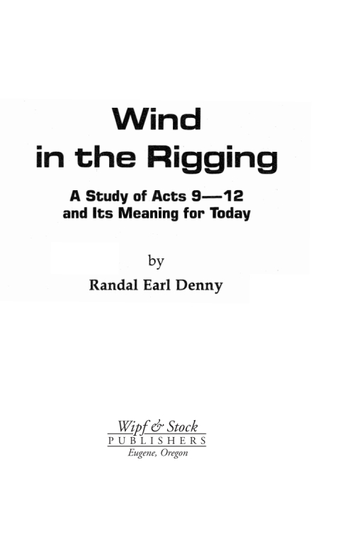 Cover image for book Wind in the Rigging