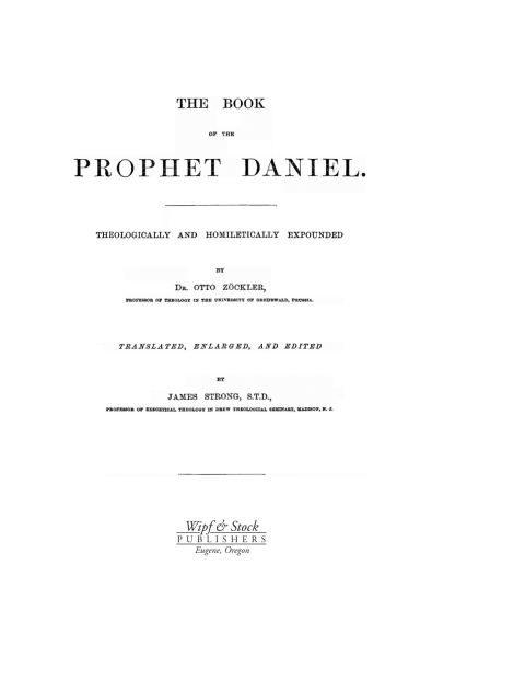 Cover image for book The Books of the Prophet Daniel