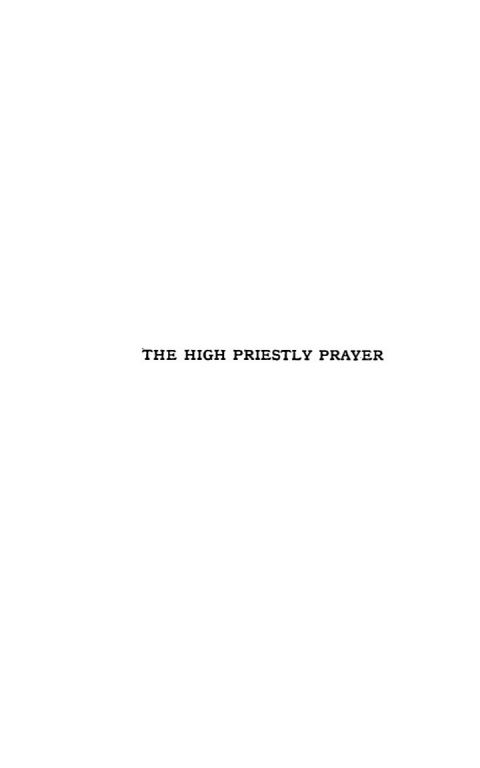 Cover image for book The High Priestly Prayer