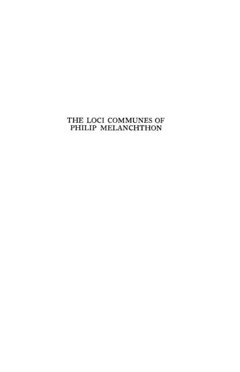 Cover image for book The Loci Communes of Philip Melanchthon
