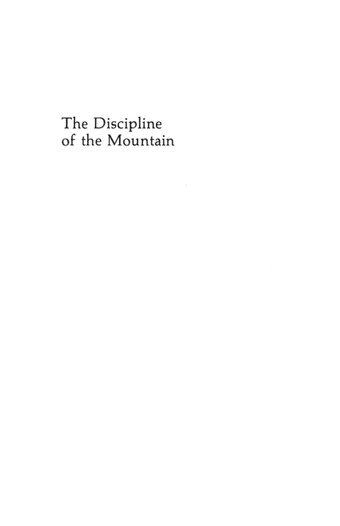 Cover image for book The Discipline of the Mountain