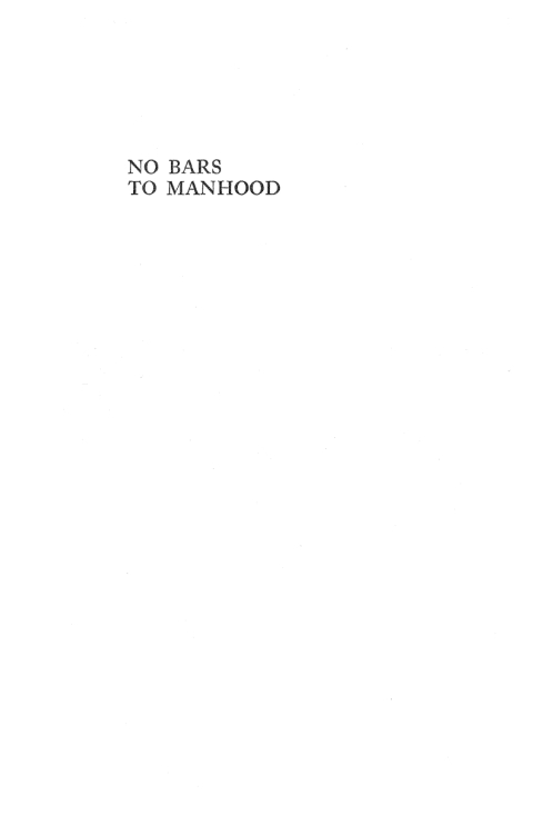 Cover image for book No Bars to Manhood