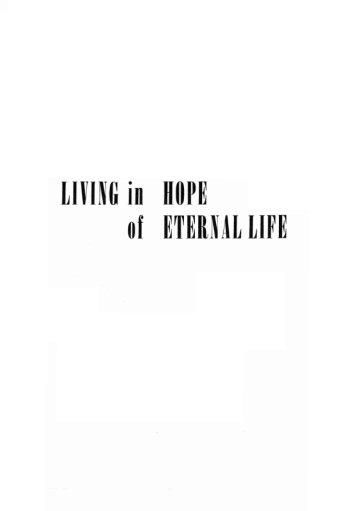 Cover image for book Living in Hope of Eternal Life