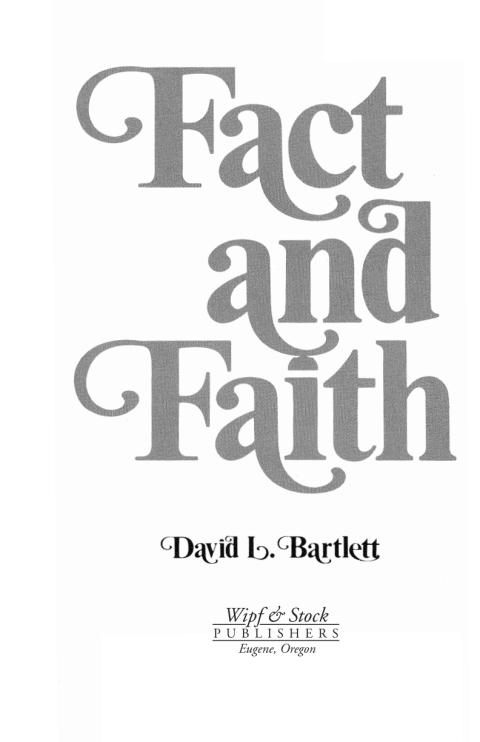 Cover image for book Fact and Faith