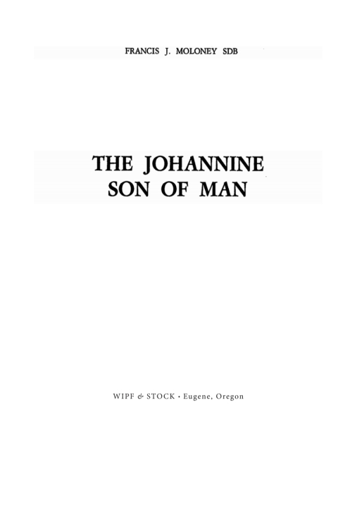 Cover image for book The Johannine Son of Man