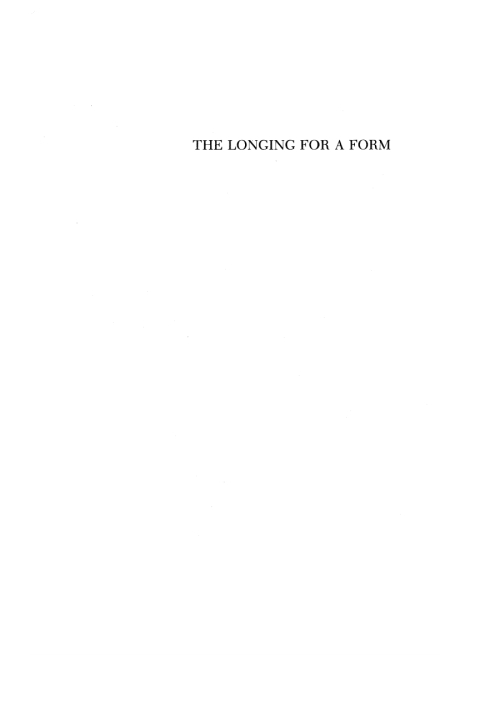 Cover image for book The Longing for a Form