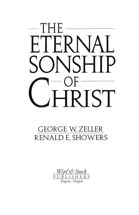 Cover image for book The Eternal Sonship of Christ