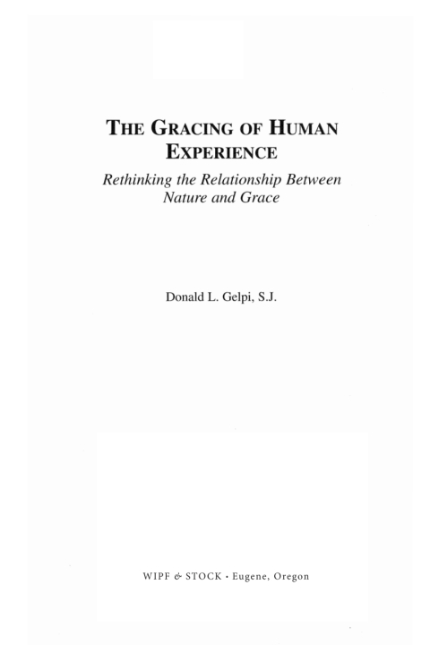 Cover image for book The Gracing of Human Experience