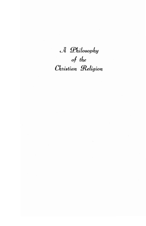 Cover image for book A Philosophy of the Christian Religion
