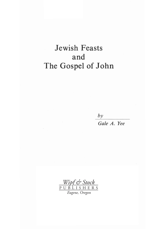 Cover image for book Jewish Feasts and the Gospel of John